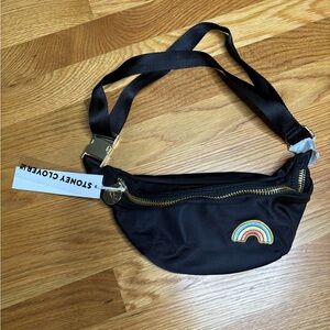 Stoney Clover Lane Black Fanny Pack with Rainbow Patch